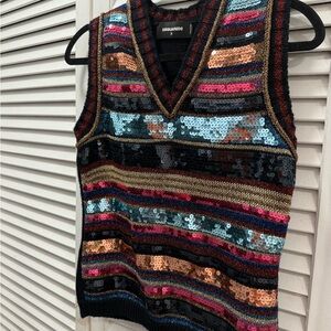 DSQUARED2 Multicolor Sequin Knit Vest